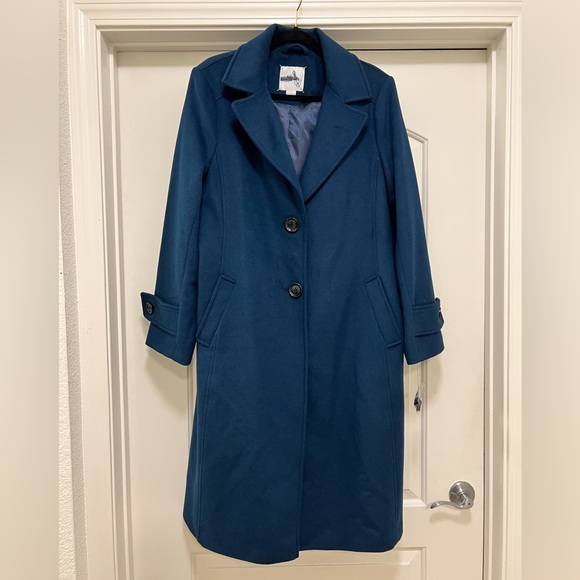 NWOT Sam Edelman Notch Collar Longline Wool Blend Coat - Picture 4 of 12